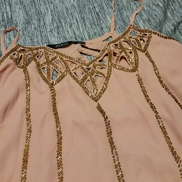 Peach Beaded Flapper Dress - Picture 2 of 4